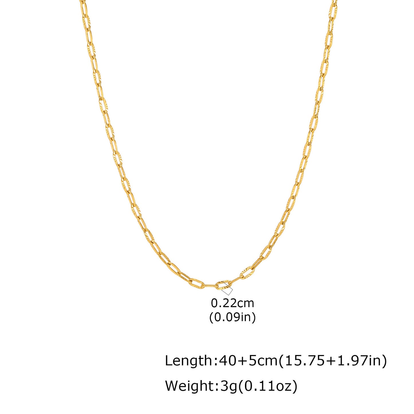 Trends Wish Stainless Steel Embossed Lip Chain Embossed Small Square Chain Character Necklace
