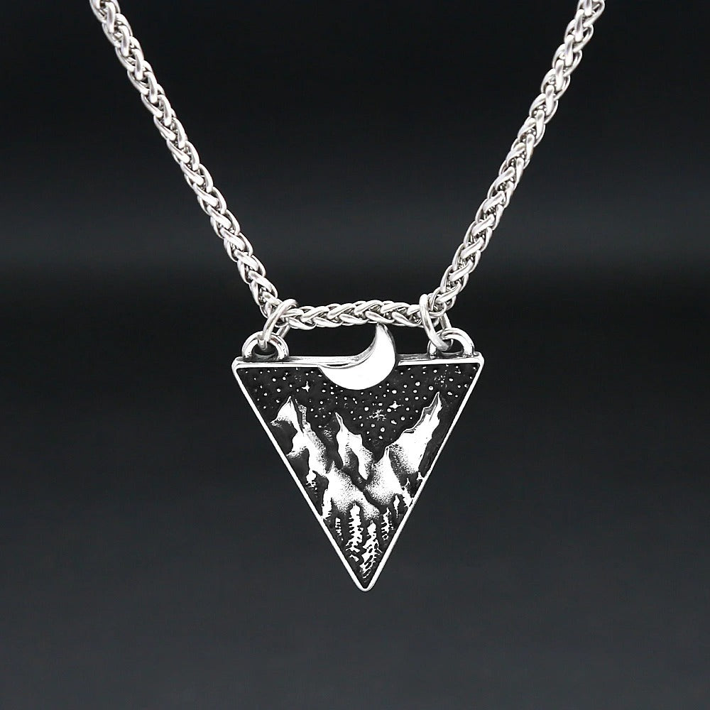 Punk Star Moon Pendant Necklace