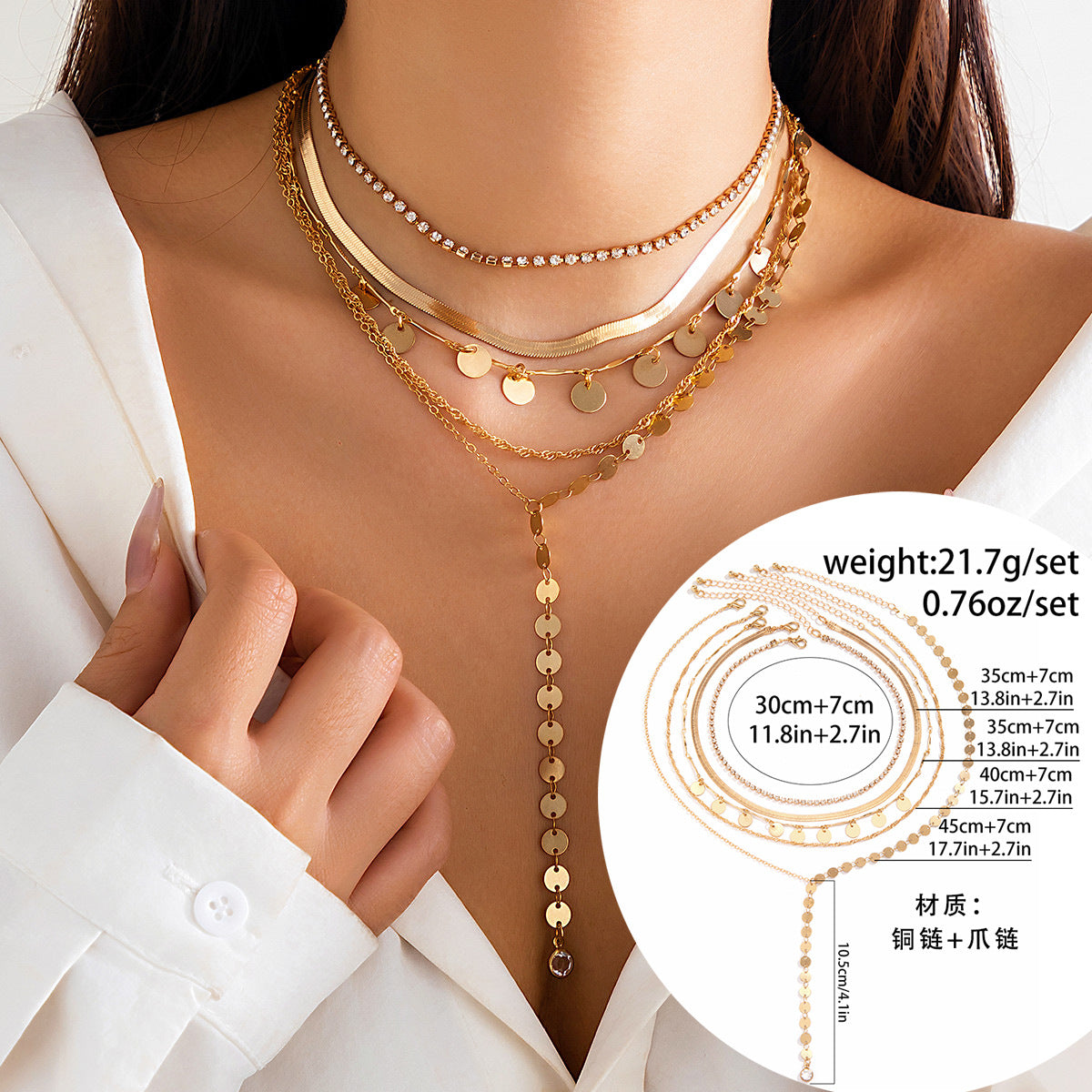 Multi-layered Heart Necklace with Diamond Inlay - Vienna Verve Collection