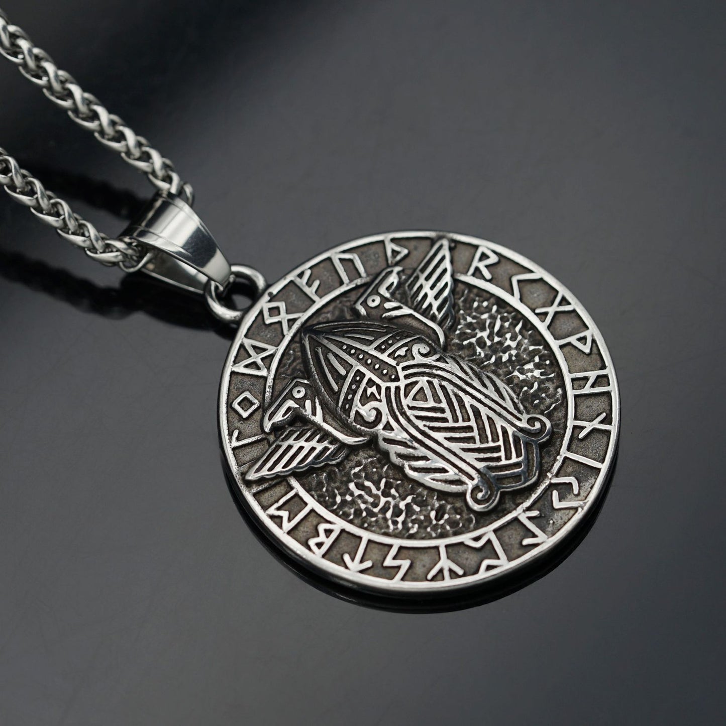 Steel Necklace – Statement Nordic Viking Thor Rune For Men