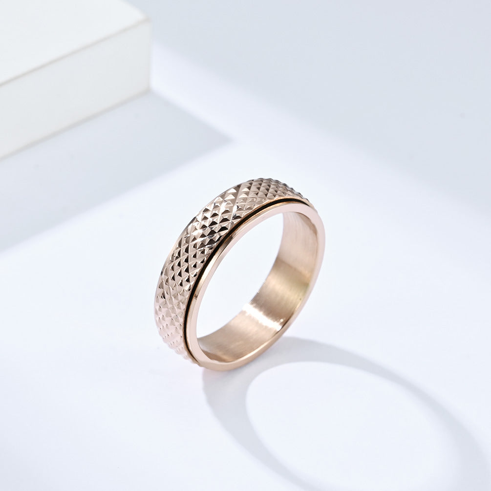 Cross-Border E-Commerce Jewelry Titanium Steel Rotating Ring