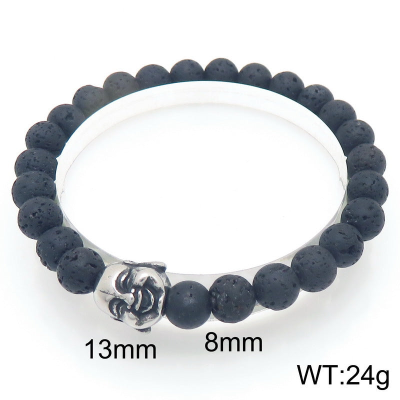 Planderful Volcanic Stone Beaded Bracelet For Men Buddha