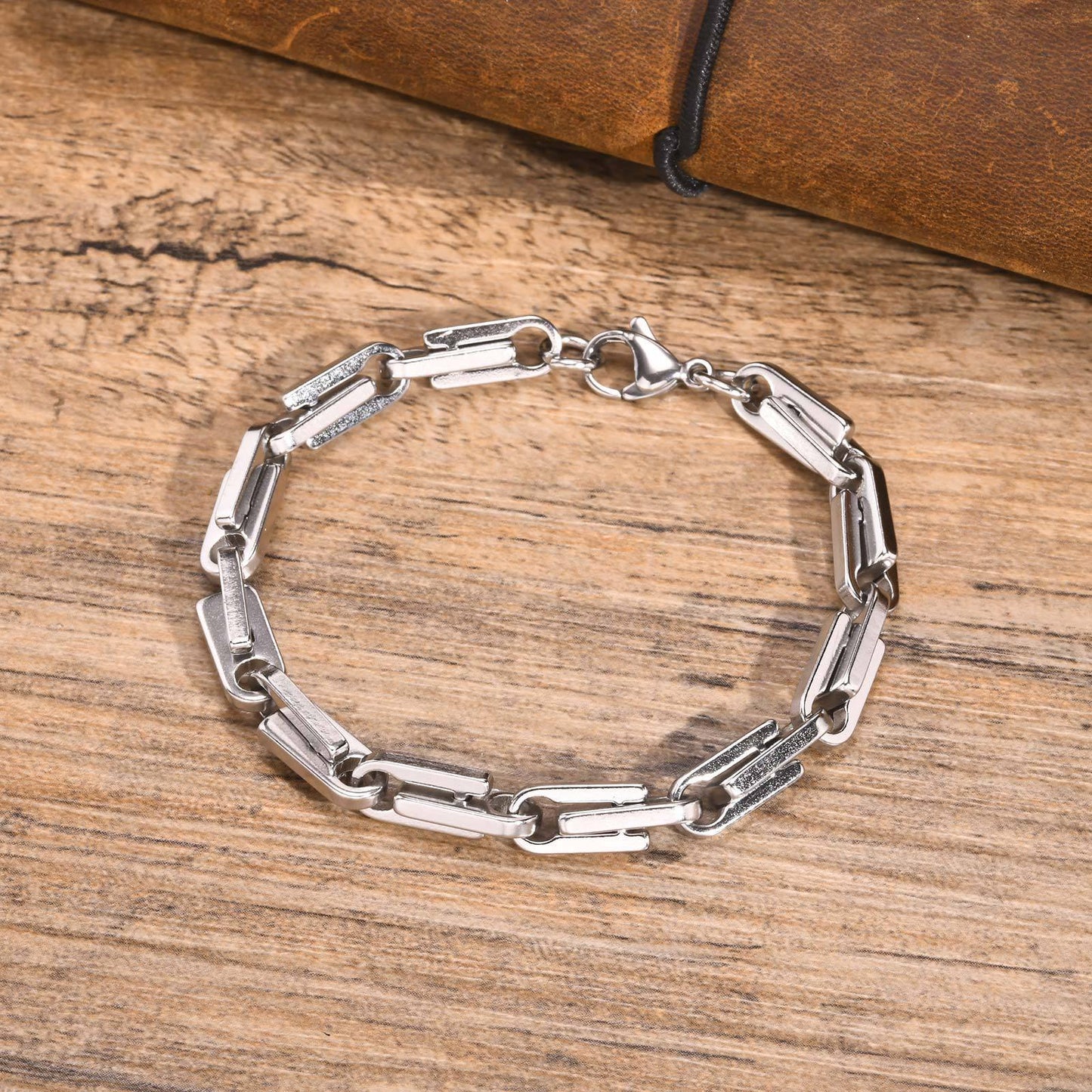 Hip Hop Stainless Steel Handmade Chain Bracelet for Men