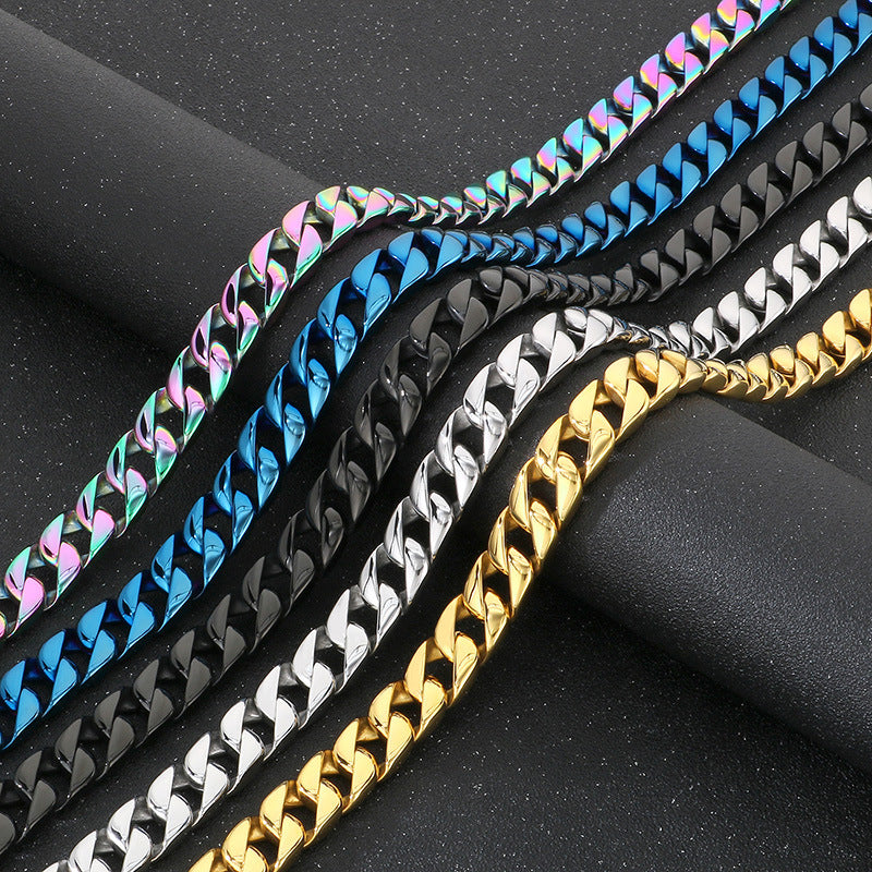 Planderful 15mm Titanium Steel Cuban Chain Necklace For Men