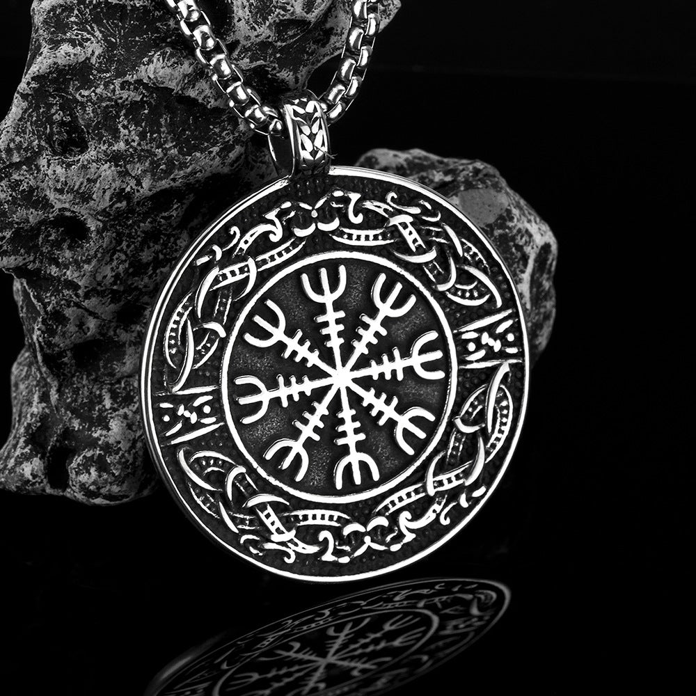 Planderful Viking Compass Necklace For Men Stainless Steel Durability Premium European American Style