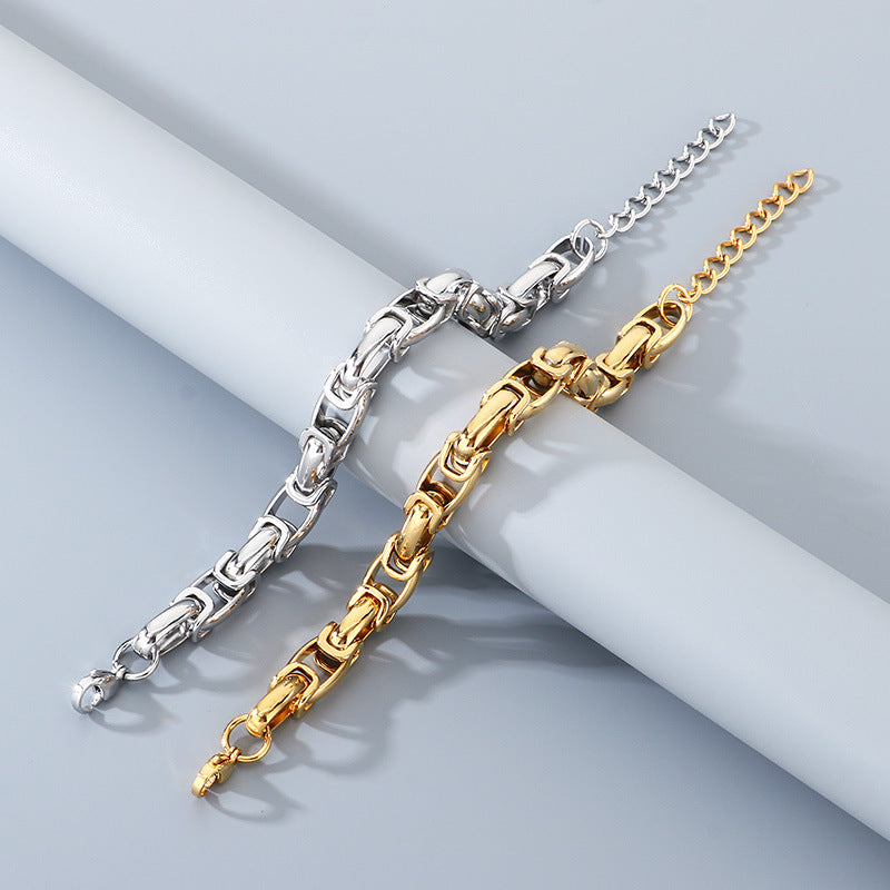 Back Chain Bracelet – Hip Hop 10mm Oval Emperor Chain Stainless Steel Men's Bracelet