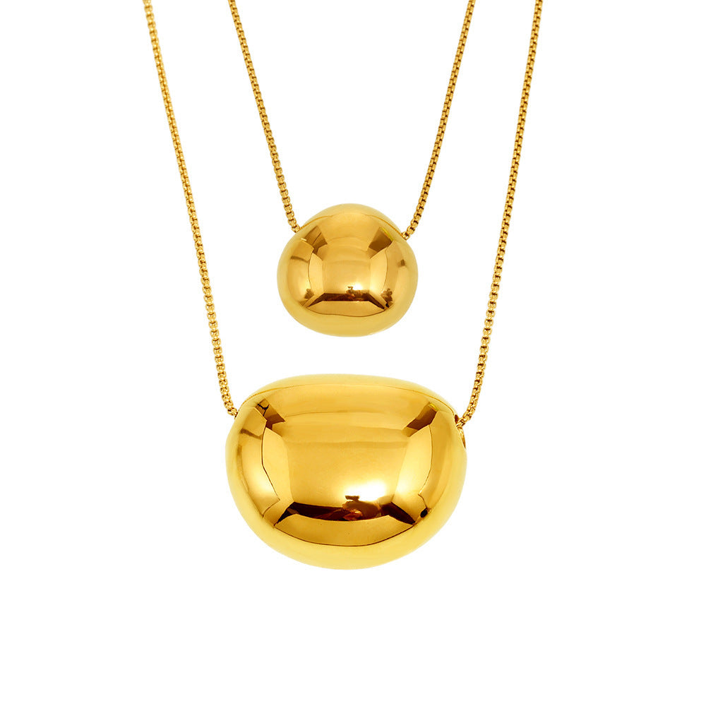 Planderful Round Pendant Necklace Everyday Versatile 18K Gold