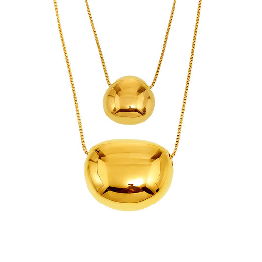Planderful Round Pendant Necklace Everyday Versatile 18K Gold