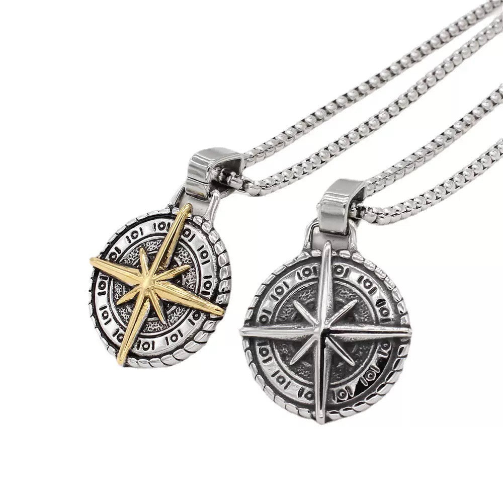 Planderful Cross Compass Pendant Necklace For Men Stainless Steel Durable From Everyday Genie Collection Gift Ready