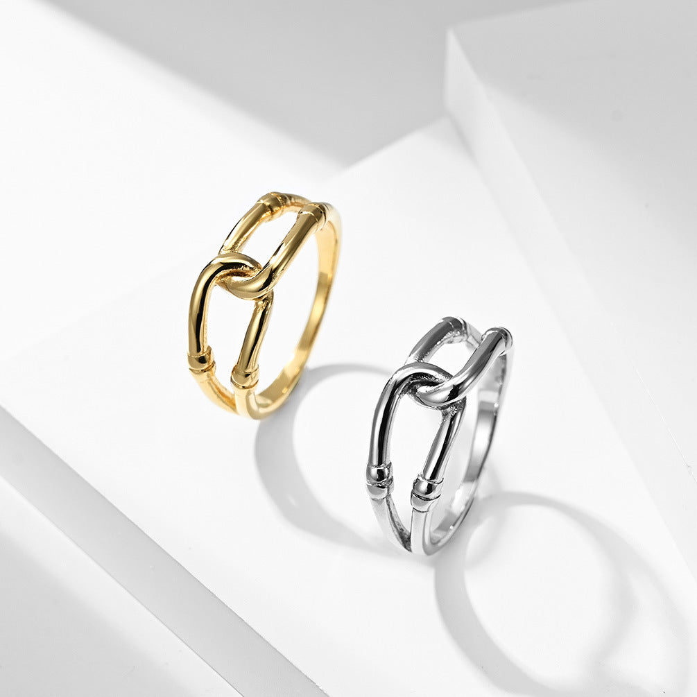 Planderful Knotted Rope Ring Unisex Stainless Steel Hollow Band Sizes 6 7 8 9 Everyday Genie