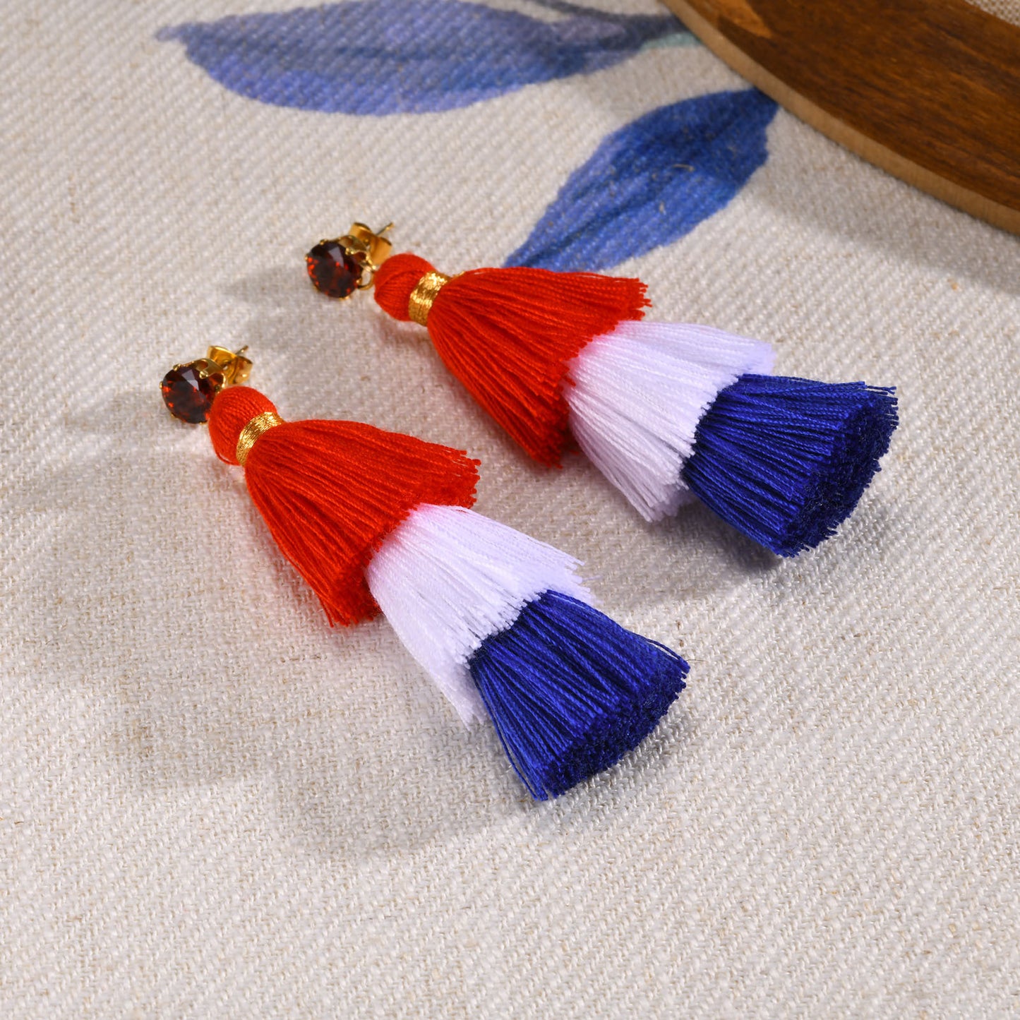 Various Stainless Steel Pomegranate Zircon Three-Color Earrings Women