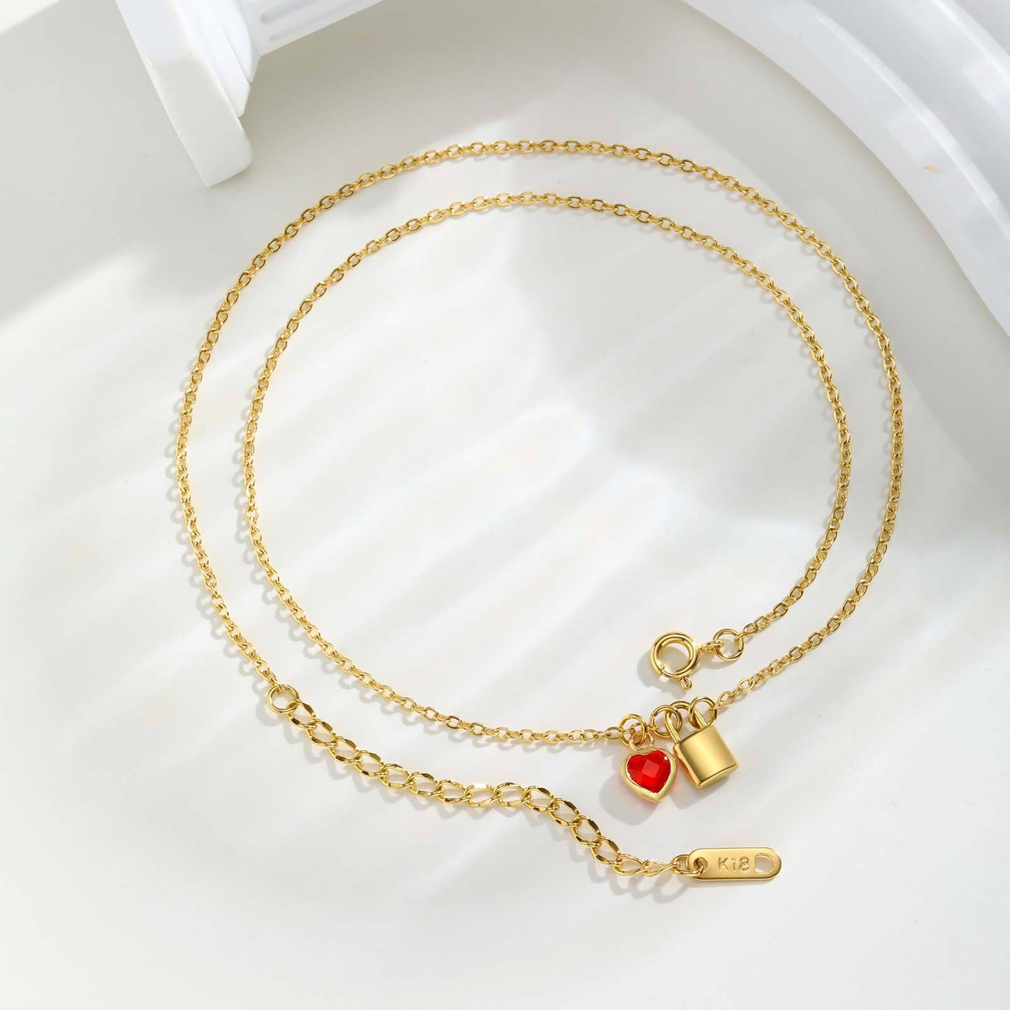 Wind Ladies Birthday Gift Stainless Steel Gold Lock Peach Heart Twelfth Necklace
