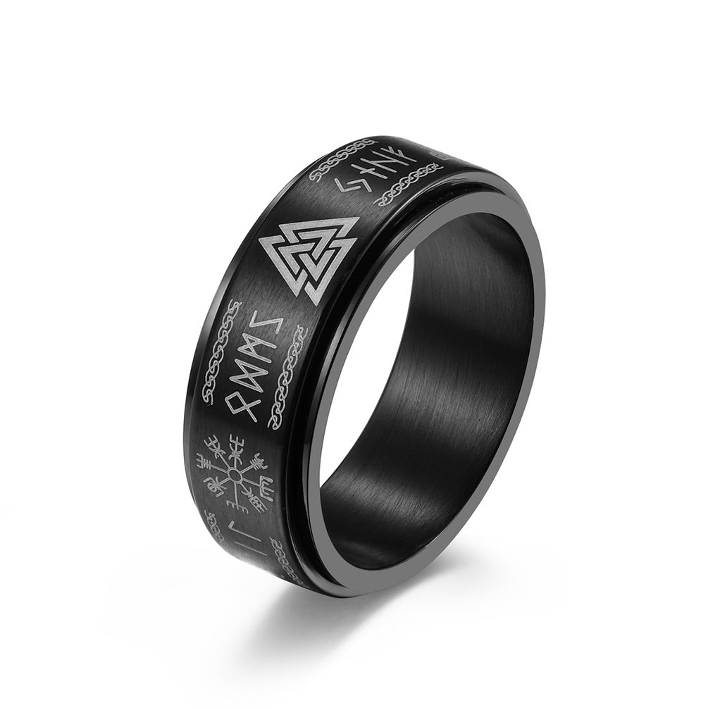 Planderful Viking Infinity Rotatable Stainless Steel Ring for Men and Women Unisex Gift