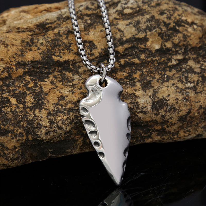 Stainless Steel Rune Compass Pendant Necklace for Men