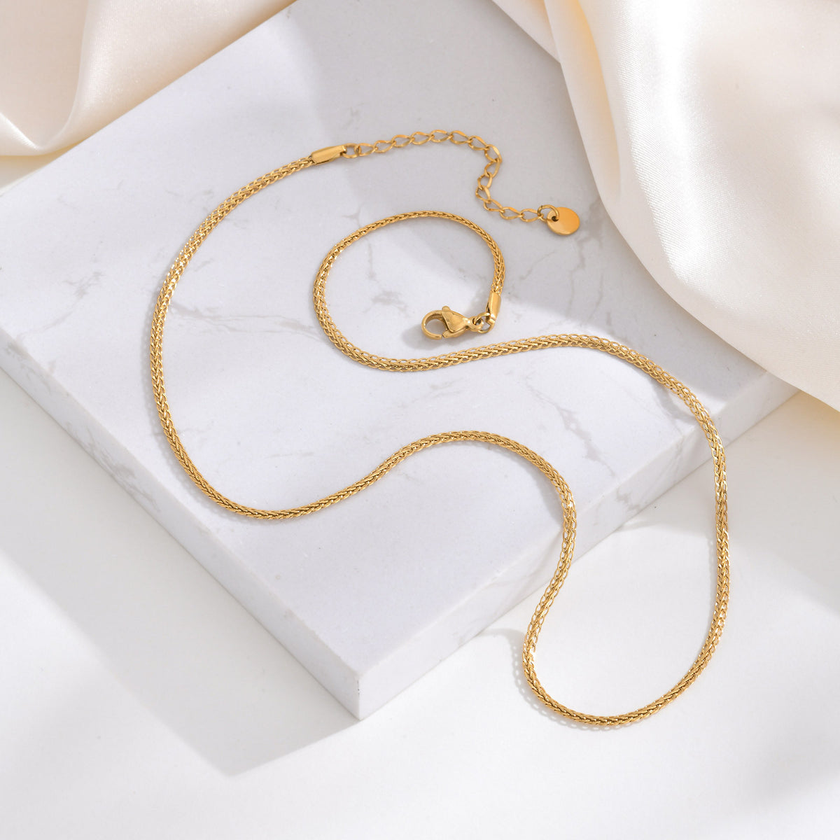 Necklace Ladies Gold Stainless Steel Woven Handmade Chain
