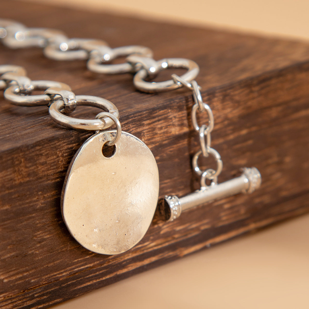Textured Heart Pendant Statement Necklace