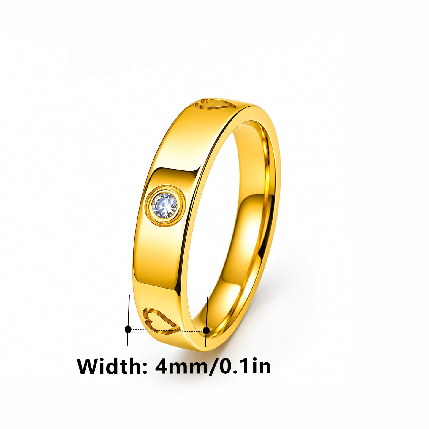 Planderful Everyday Genie Zircon Inlaid Stainless Steel Ring For Couples Unisex Luxury Statement Jewelry