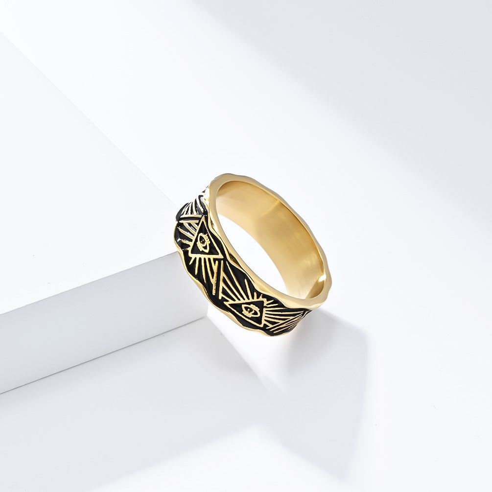Retro Style Eye of Horus Titanium Steel Ring for Men