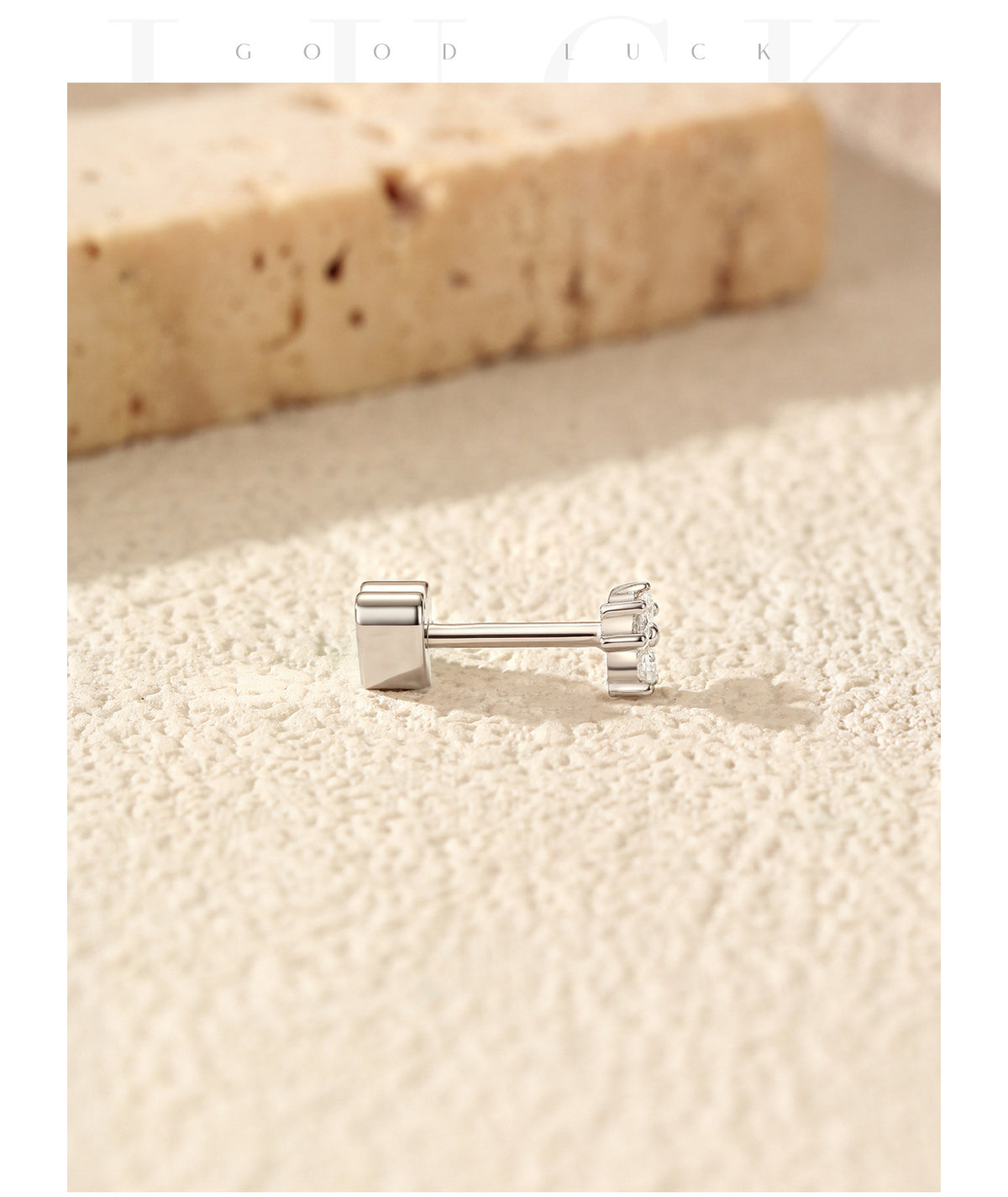 925 Sterling Silver Unisex Moissanite Threaded Stud