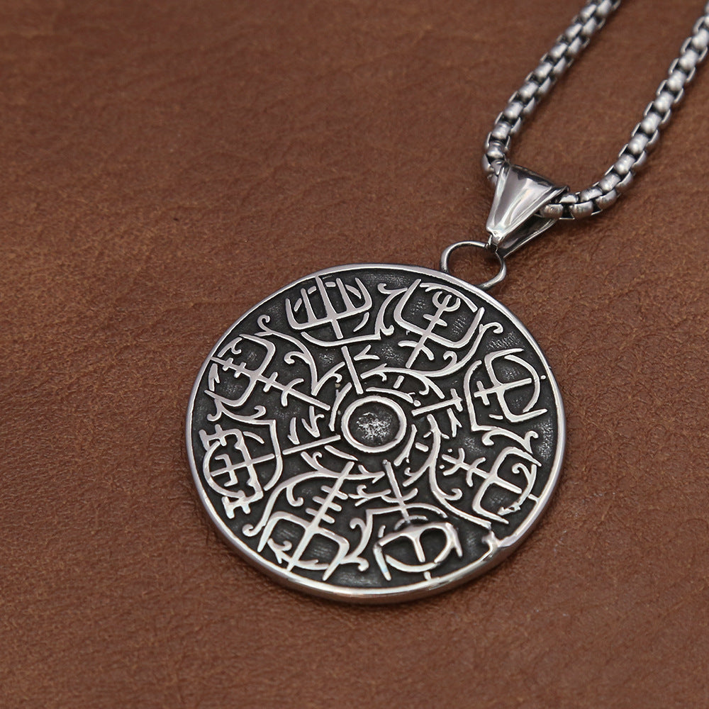 Viking Compass Stainless Steel Necklace for Men Wholesale