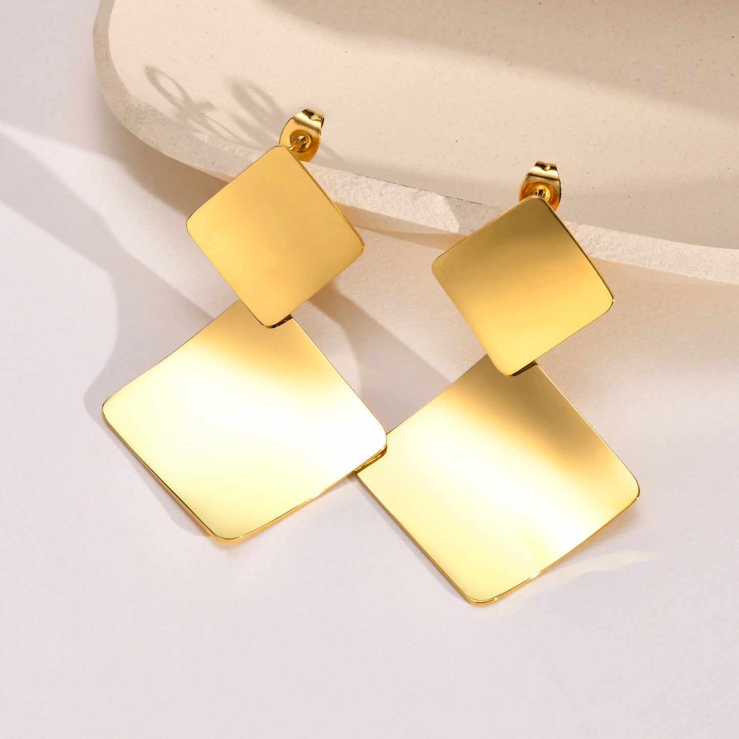 Geometric Earrings Simple Square Earrings Gold Rhombus Women