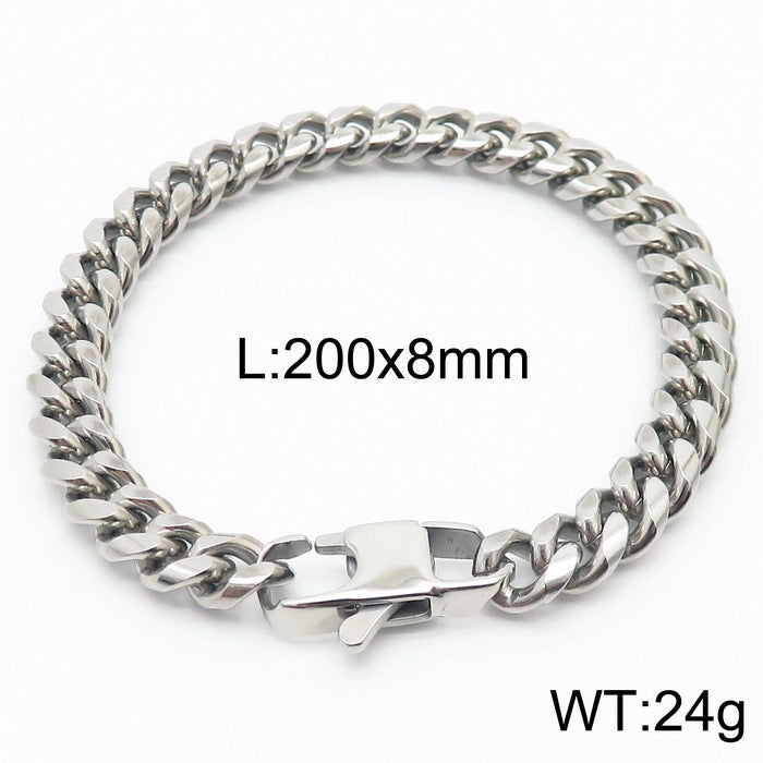 Niche Design – Men's Dancing – Neutral Titanium Steel Cuban Chain Bracelet