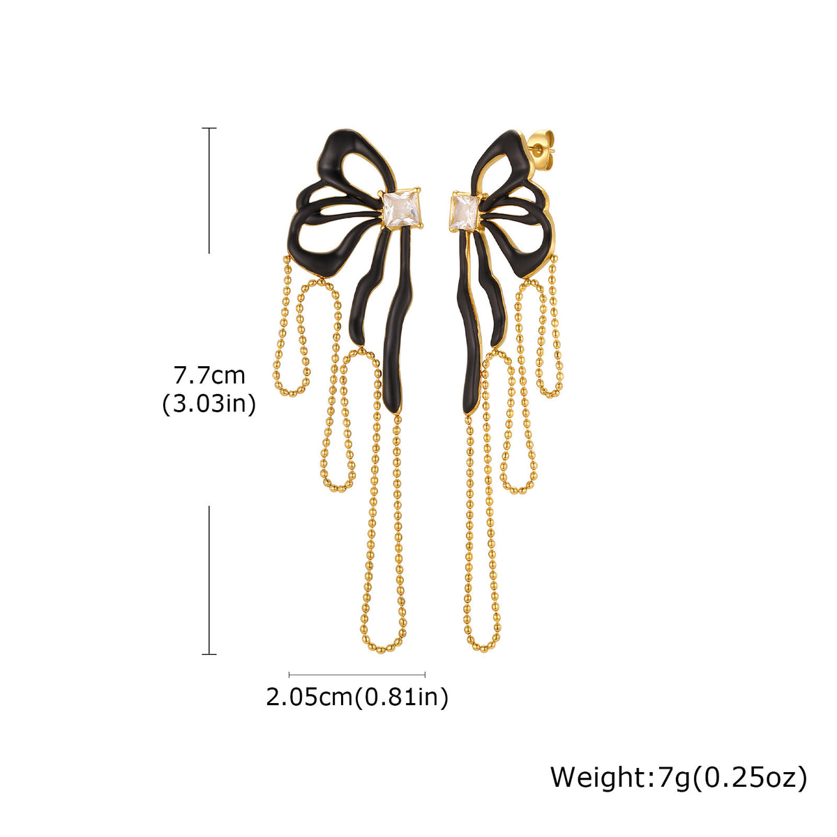 Stainless Steel Zircon Earrings