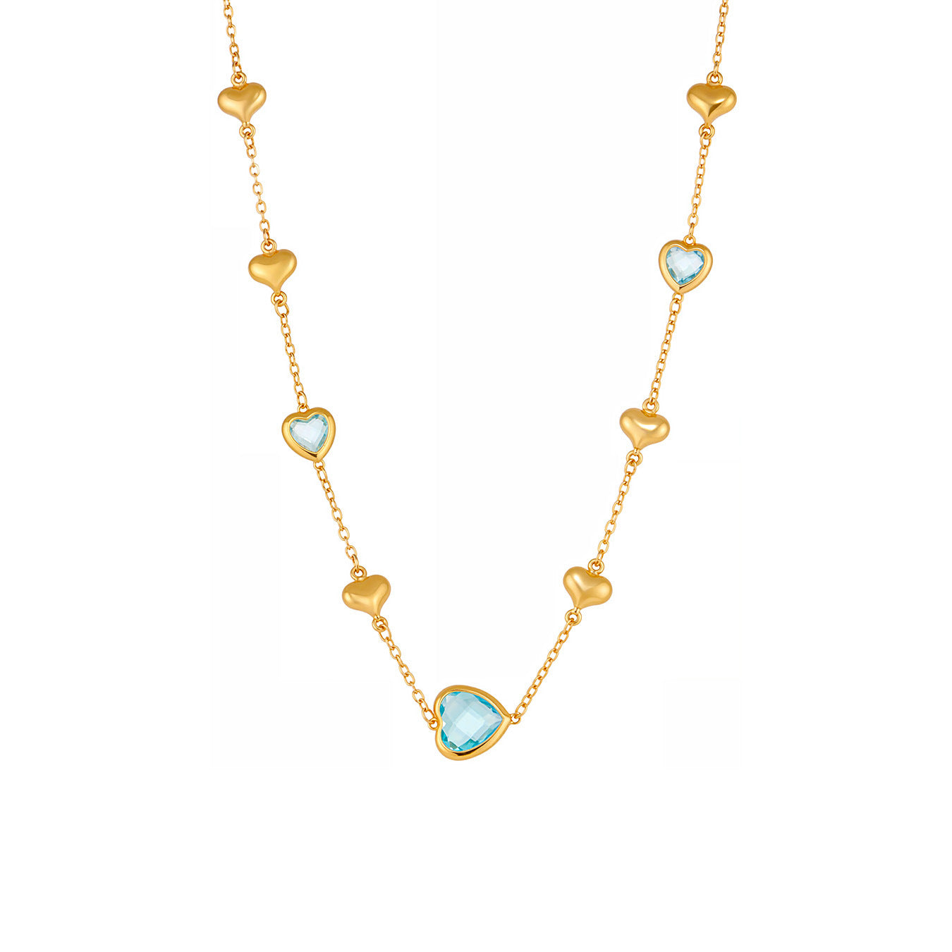 Planderful Hollow Love Clavicle Necklace 18K Gold For Women