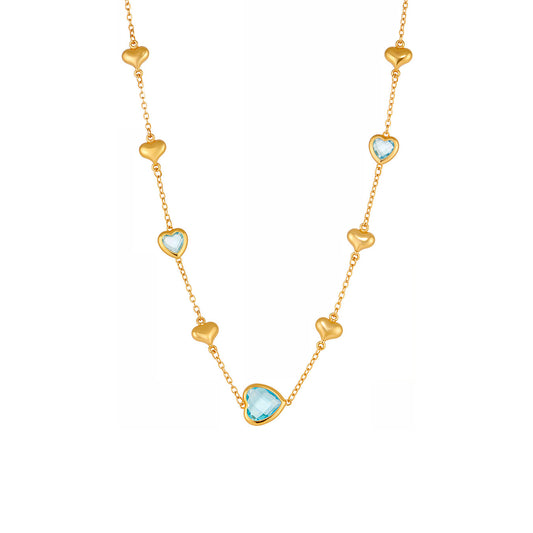 Planderful Hollow Love Clavicle Necklace 18K Gold For Women