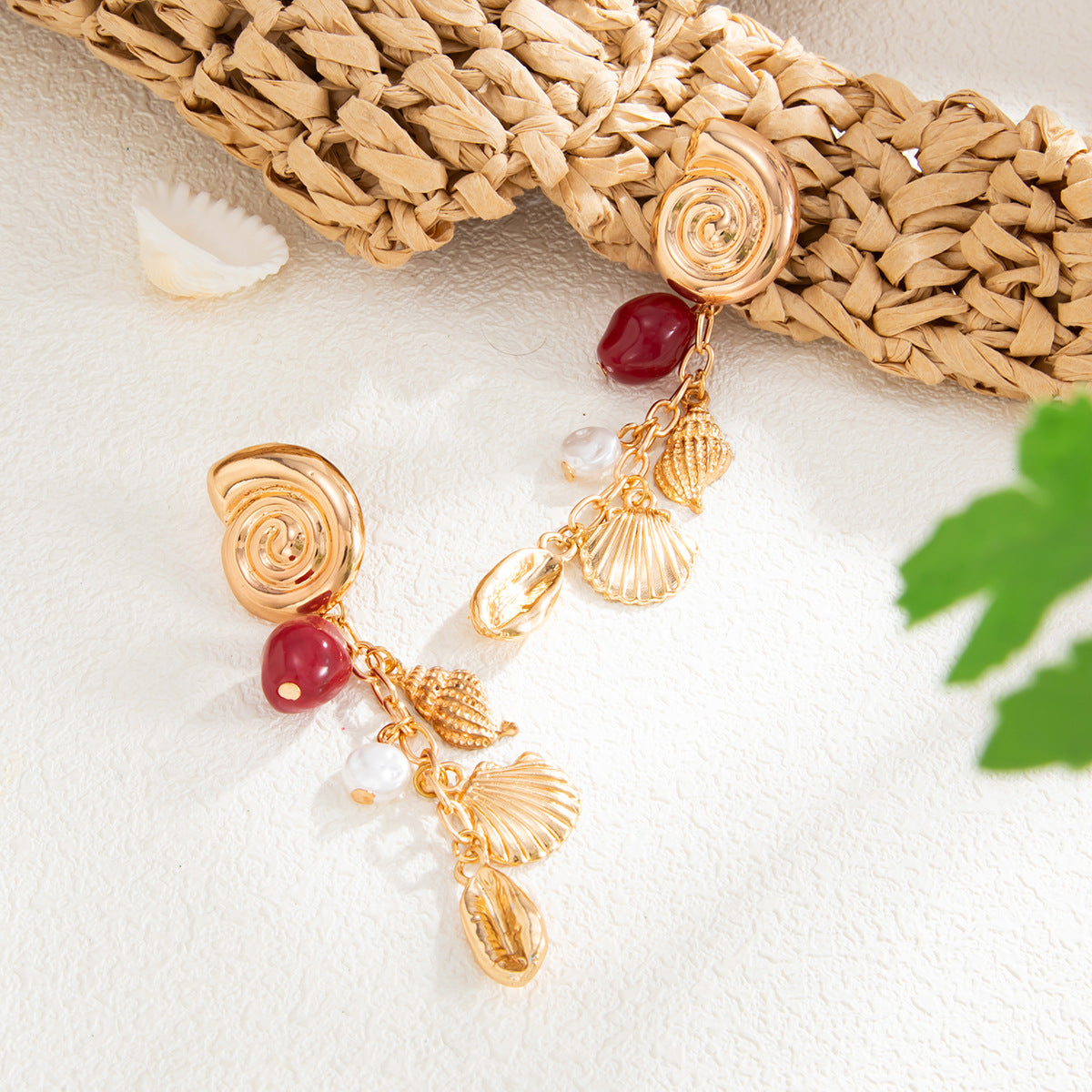 Statement Earrings Planderful Vienna Verve Retro Conch Pearl Scallop Fringe For Women Chic