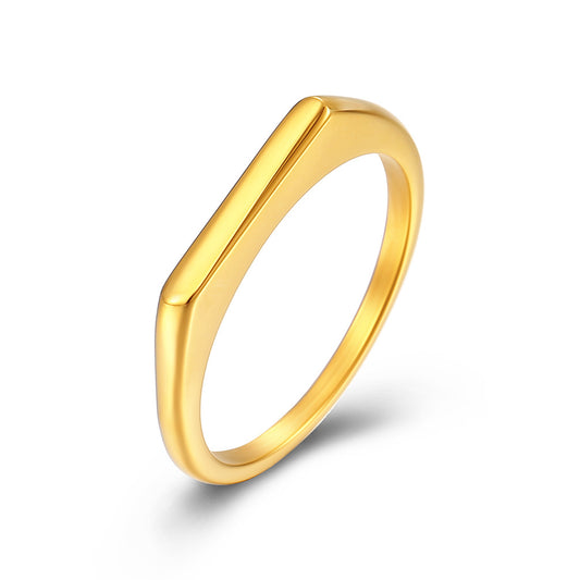 Planderful Titanium Steel Ring For Women Minimalist Light Luxury Sleek Smooth Surface
