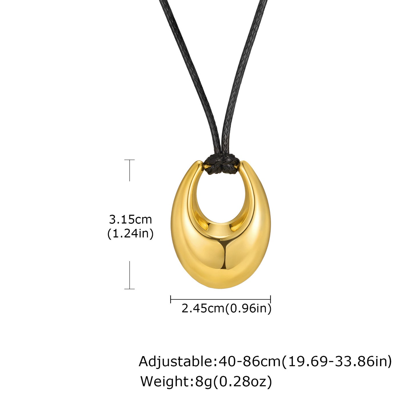 Stainless Steel Geometric Hollow Pendant Star Conch Small Flower Wax Rope Necklace