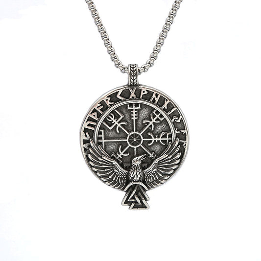 Titanium Steel Viking Rune Necklace for Men's Temperament