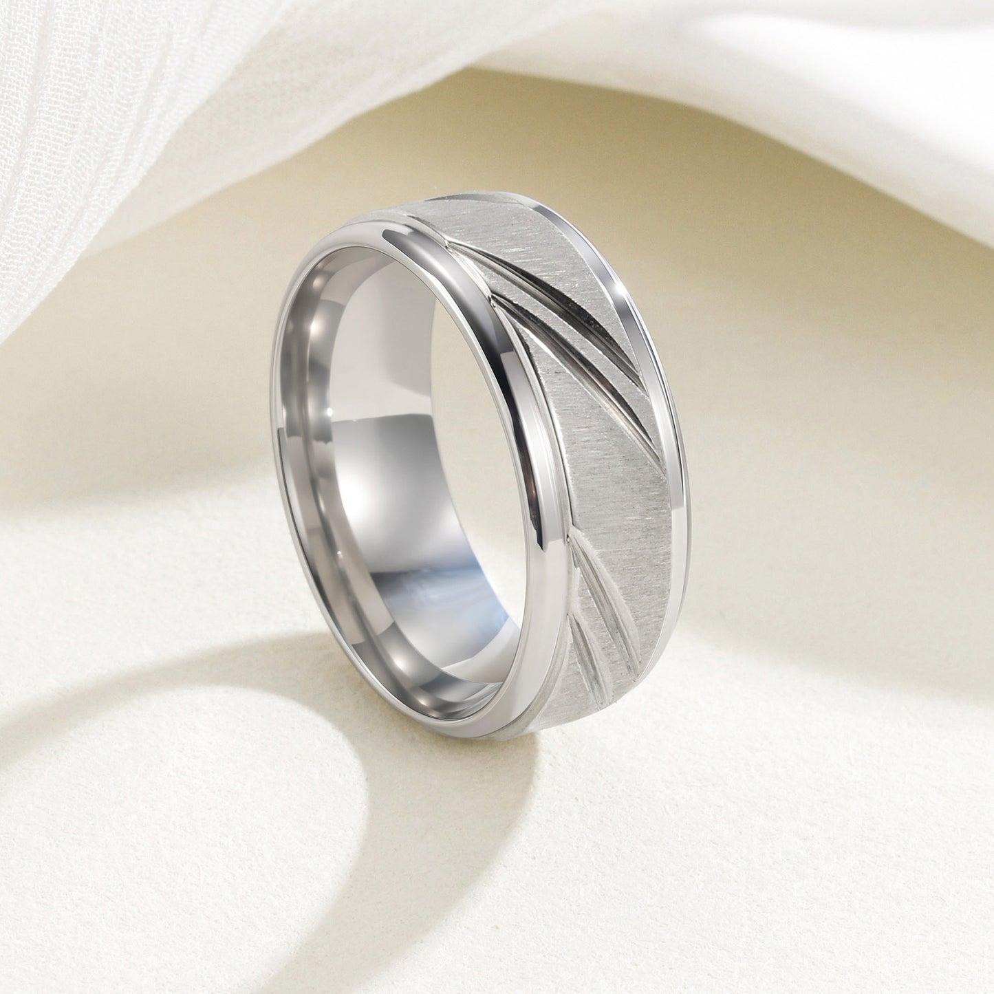 Planderful Everyday Genie Men's 8mm Titanium Steel Ring