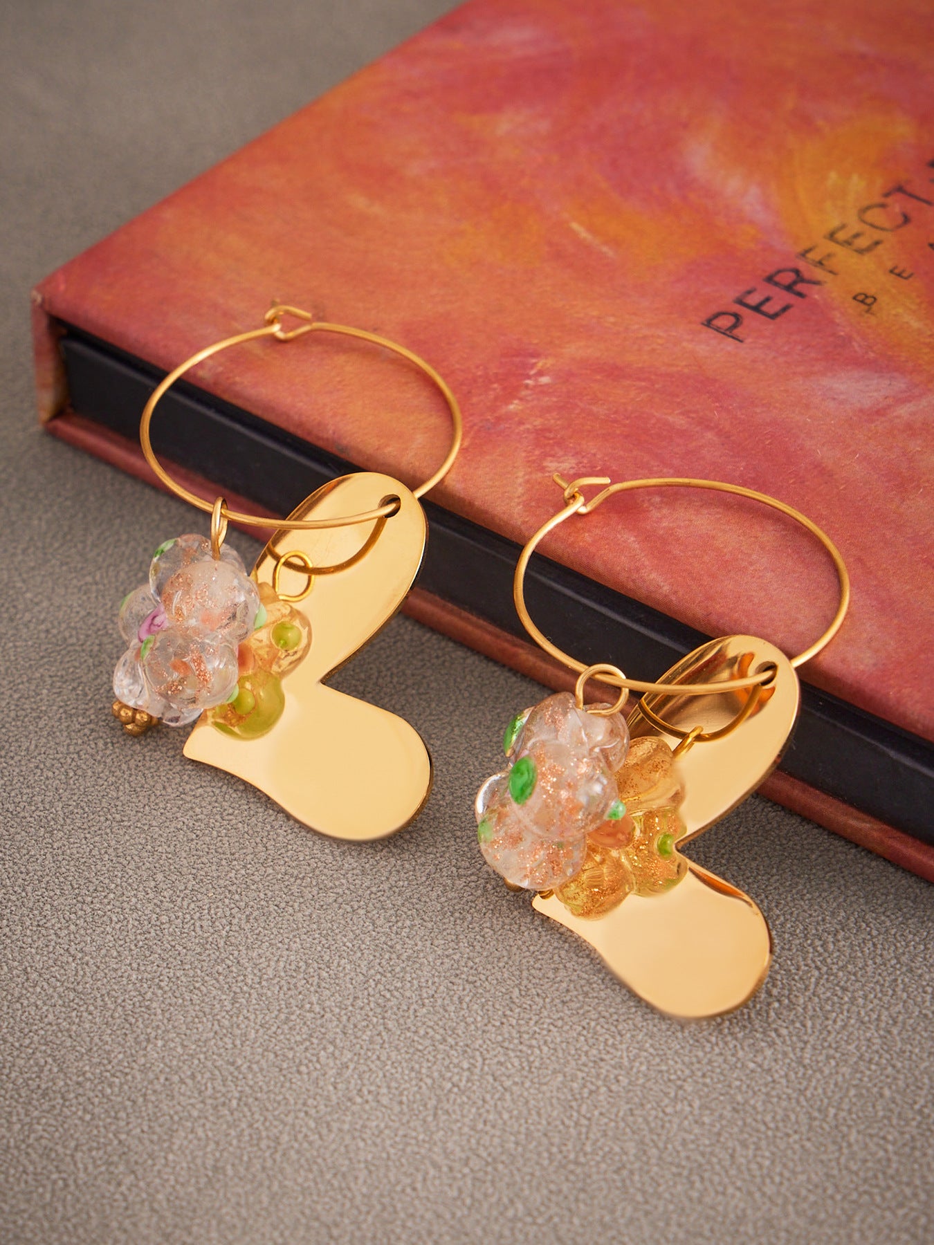 Planderful Resin Flower Earrings 18K Gold Plated Women