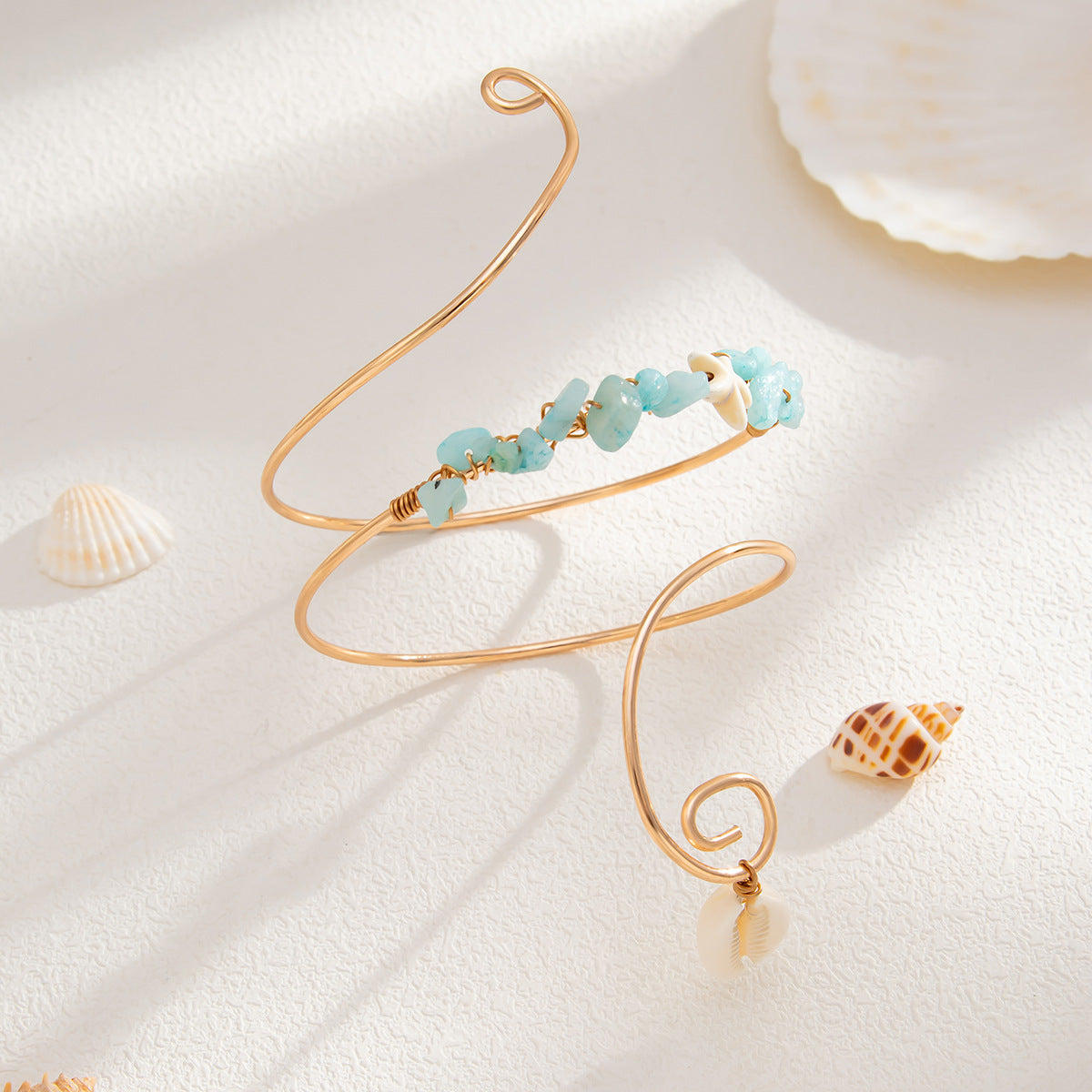 Planderful Vienna Verve Bracelet – Irregular Gravel Design with Metal Thread