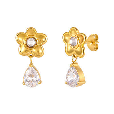 Zircon Floral Vintage Earrings