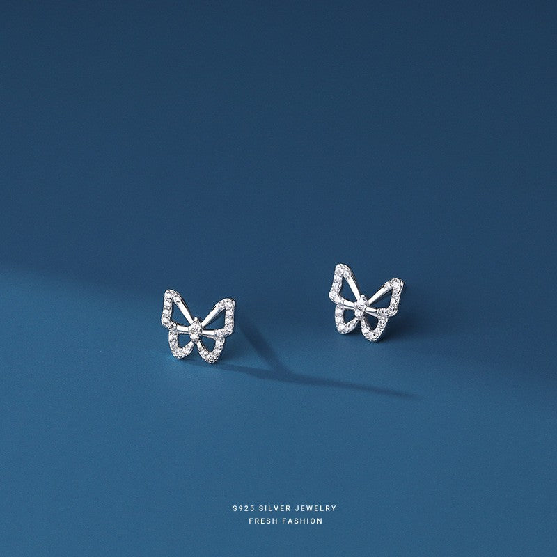 Butterfly Hollow 925 Sterling Silver Women's Earrings