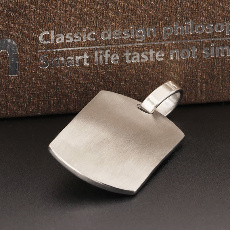 Stainless Steel Men's Eagle Pendant with American Flag and Zircon Accents