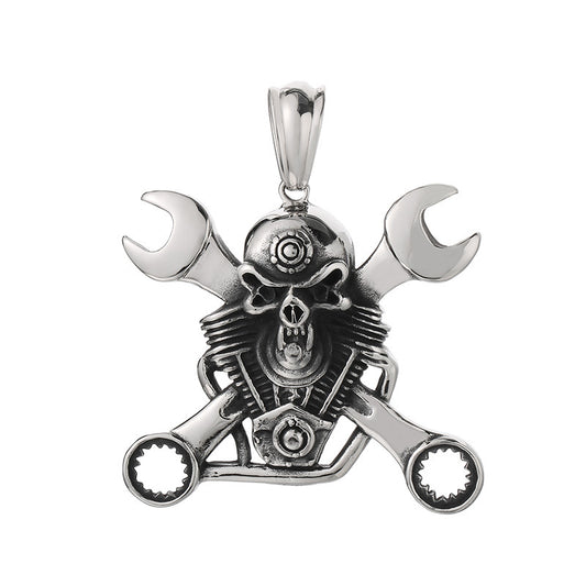 Planderful Skull Pendant Men Mechanical Pirate Necklace