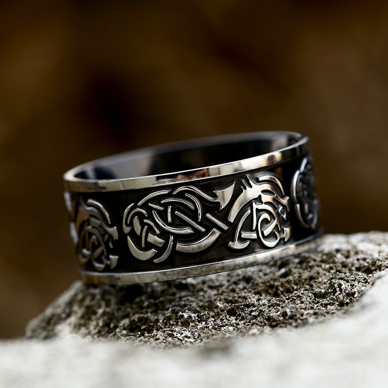 Stylish Titanium Steel Retro Unisex Ring - Japan & South Korea Inspired Fashion Jewelry for Men and Women