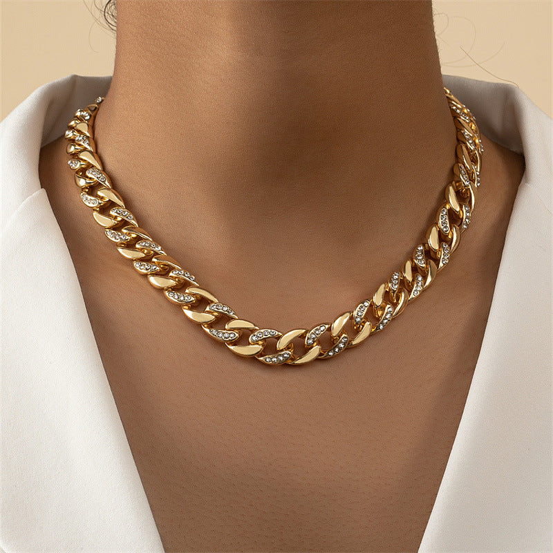 Luxurious Vienna Verve Metal Chain Punk Necklace with Unique Personality