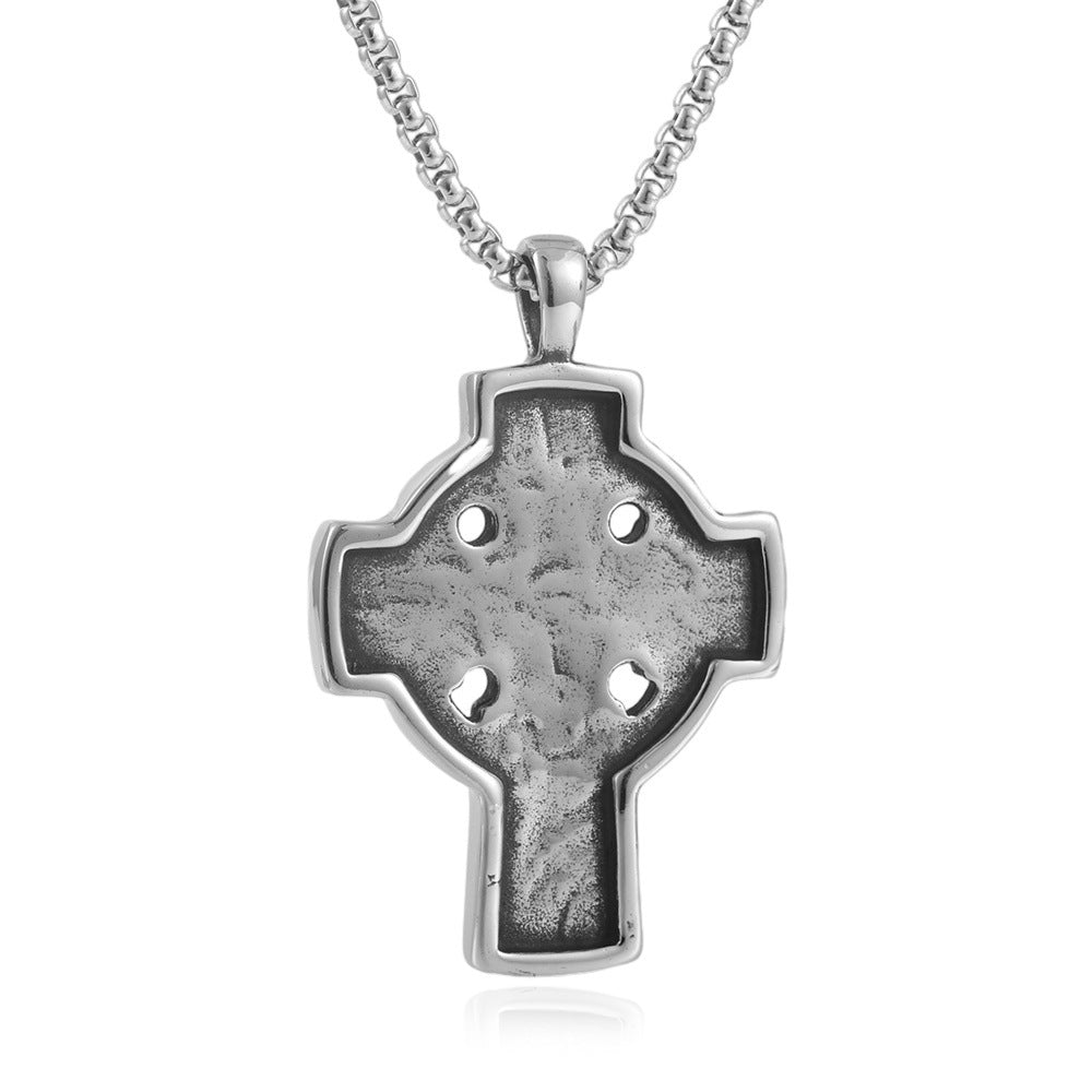 European And American Stainless Steel Cross Pendant For Men