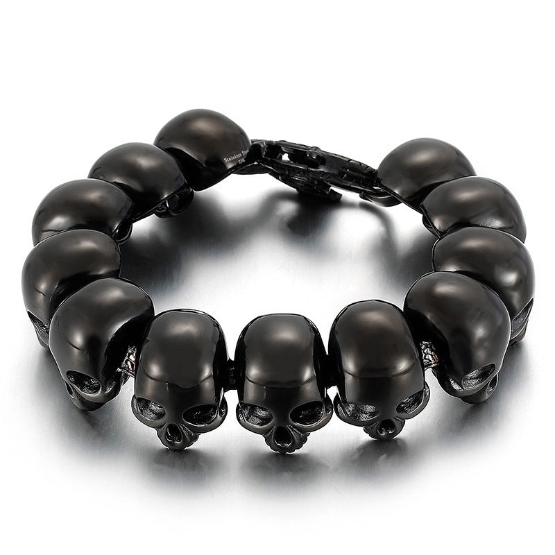 Planderful Titanium Steel Skull Bracelet For Men Trendy