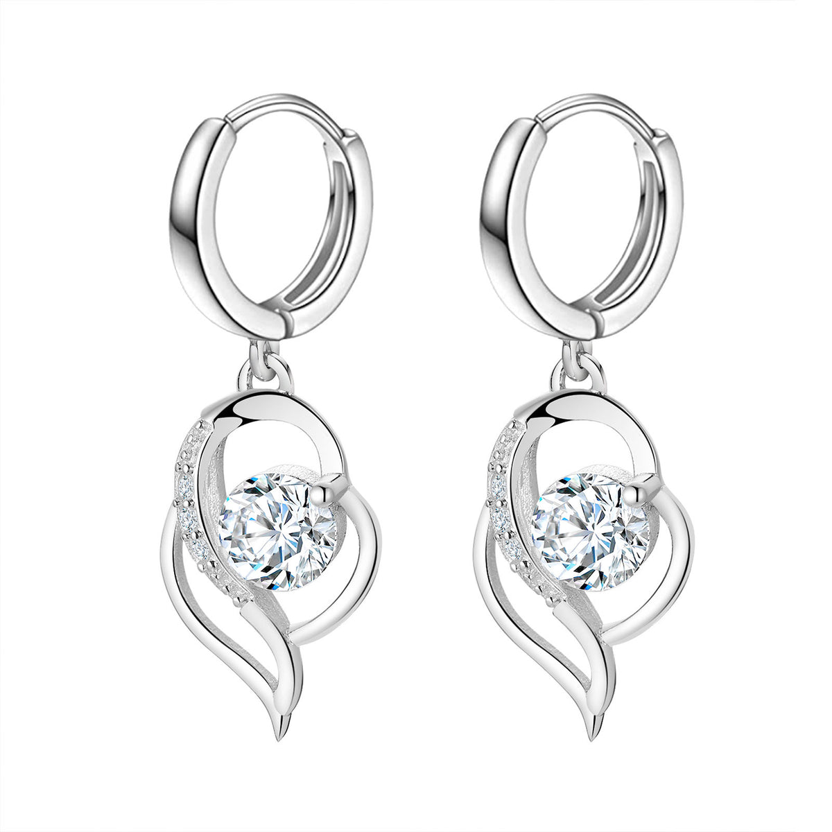 Zircon Heart Earrings