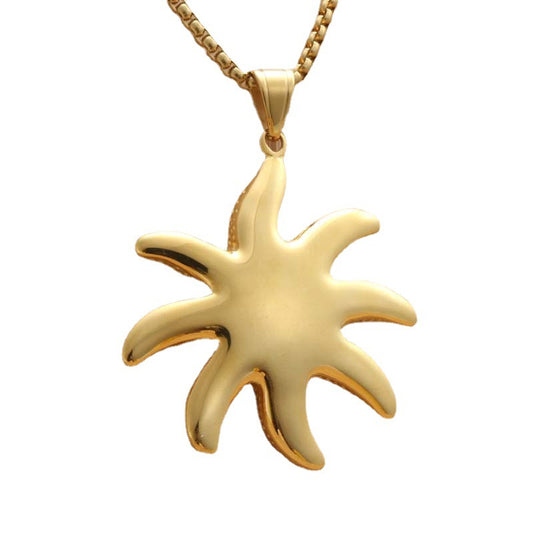 Punk-Inspired Titanium Steel Starfish Necklace for Men - Retro Trendy Pendant by Planderful