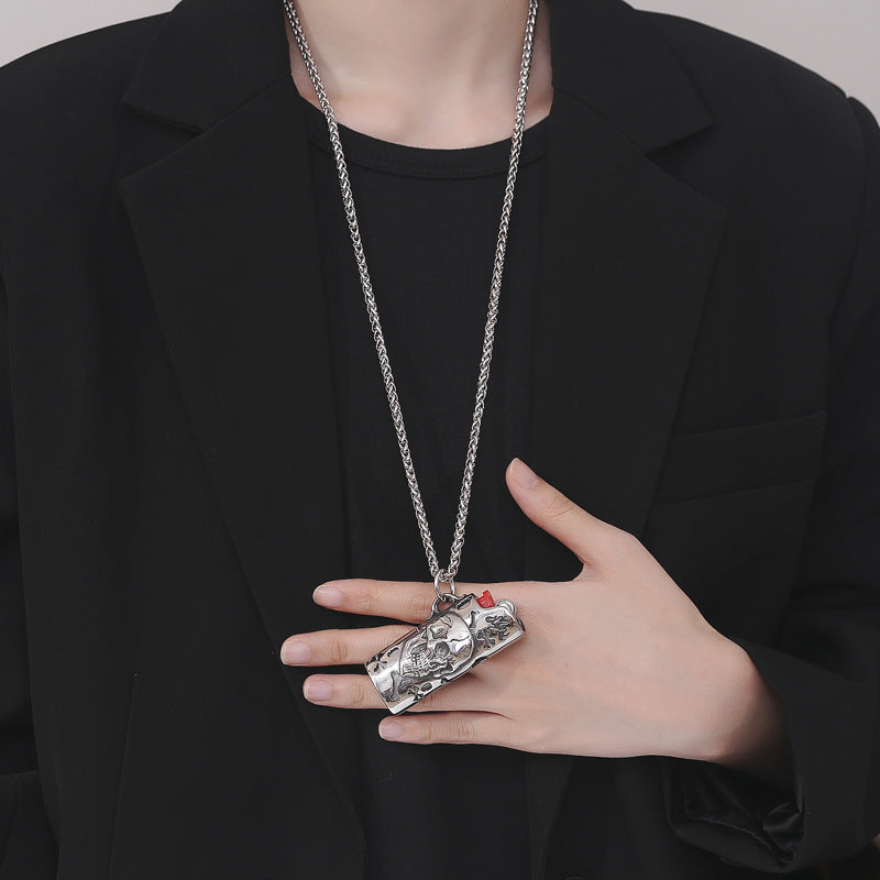 Steel Necklace Pendant – Vintage Skull