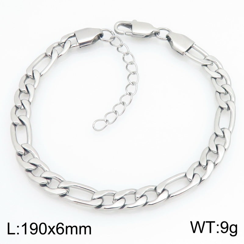 Figaro Titanium Steel Bracelet – Daily Unisex Neutral Wind Element Chain Nk Chain Bracelet