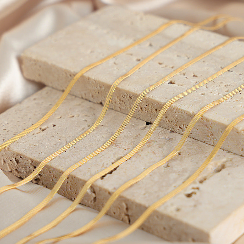 Noble Titanium Snake Bone Chain Necklace with a Touch of Elegance