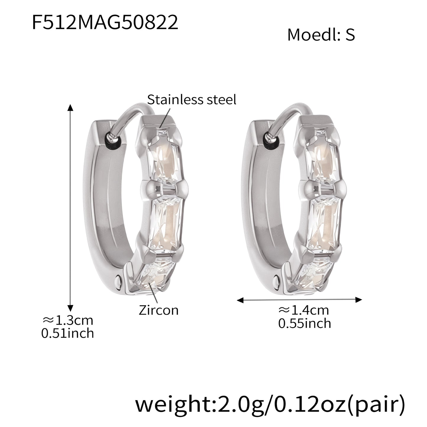 Planderful Exquisite Zircon Earrings Gold Plated Cross Women